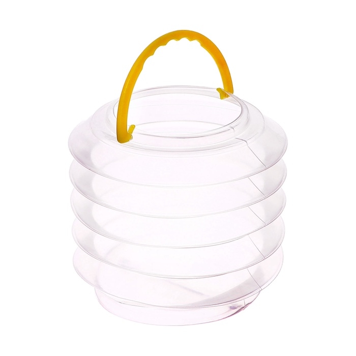 Стакан для кистей складной d=6 см, с губкой, прозрачный с ручкой