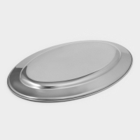 Поднос овальный из нержавеющей стали Доляна, 30&times;20 см, цвет серебряный