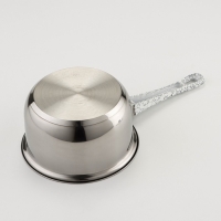 Набор посуды из нержавеющей стали Доляна &laquo;Мрамор&raquo;, 8 предметов: ковш 1,5 л, 2 кастрюли 2/3 л, сковорода d=24 см, крышки, стенки 0,3 мм, дно 5 мм