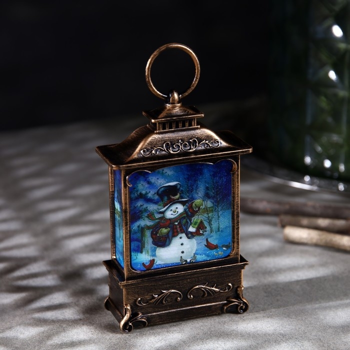 Светодиодная фигура &laquo;Снеговик&raquo; 7.6 &times; 13.5 &times; 3.2 см, пластик, батарейки AG13х3 (в комплекте), свечение тёплое белое