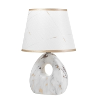 Настольная лампа "Аморет" E14 40Вт белый-золото 20х20х30 см RISALUX