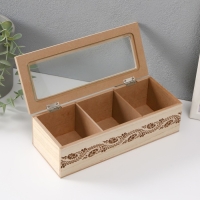 Шкатулка дерево с делениями "Цветочный узор" 24х9,8х7 см Шкатулка дерево с делениями "Цветочный узор" 24х9,8х7 см