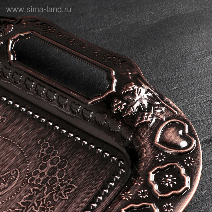 Поднос из нержавеющей стали &laquo;Дарк&raquo;, 47&times;31 см, цвет бронзовый