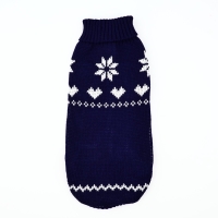 Одежда для собак. Свитер вязаный с орнаментом &laquo;Новогодний&raquo;, синий, размер XL