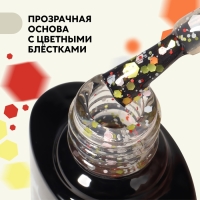 Гель лак для ногтей, &laquo;MILK GLITTER&raquo;, 3-х фазный, 8мл, LED/UV, цвет прозрачный (04)