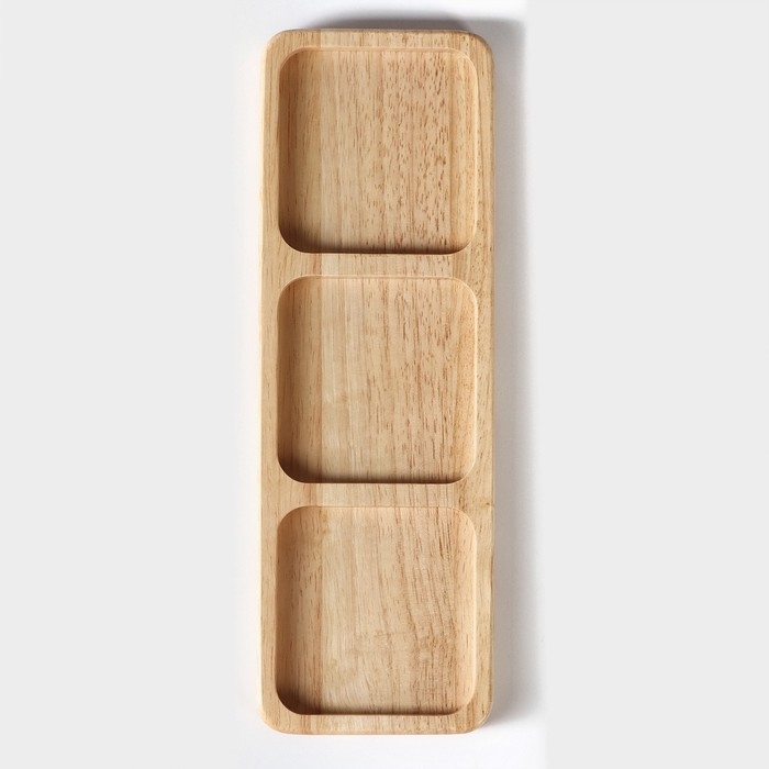 Менажница Magistro Tropical, 3 секции, 30×10×1,8 см, каучуковое дерево Менажница Magistro Tropical, 3 секции, 30×10×1,8 см, каучуковое дерево