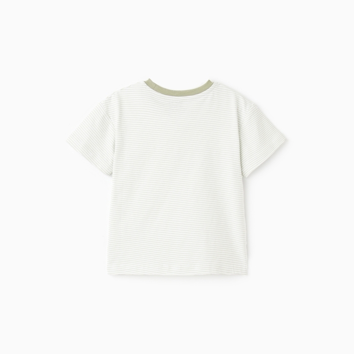 Футболка для мальчика, цвет белый/полоска, рост 110 см