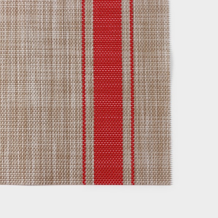 Салфетка сервировочная на стол «Две полосы», 45×30 см, цвет красный Салфетка сервировочная на стол «Две полосы», 45×30 см, цвет красный