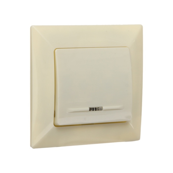 Выключатель Luazon Lighting Выключатель Luazon Lighting "Антей", 10 А, 1 клавиша, с подсветкой, скрытый бежевый