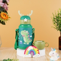 Термос, 500 мл, Детский "Динозавр", с кружкой, два вида крышек, сохраняет тепло до 6 ч Термос, 500 мл, Детский "Динозавр", с кружкой, два вида крышек, сохраняет тепло до 6 ч