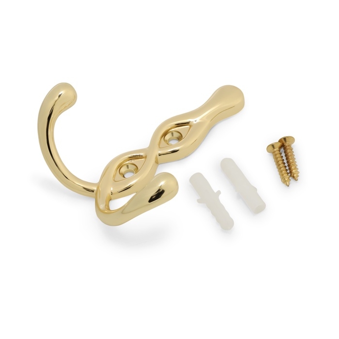 Крючок мебельный CAPPIO PIGTAIL, двухрожковый, золото