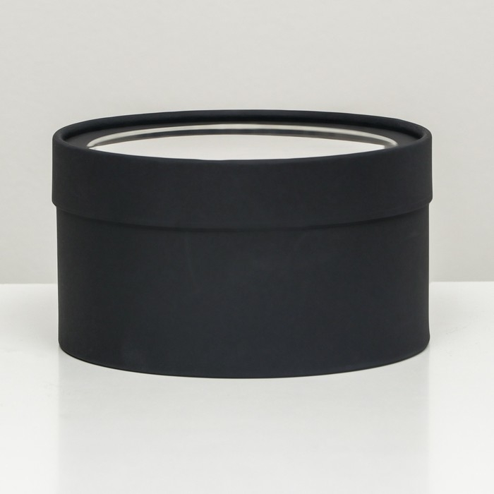 Подарочная коробка Подарочная коробка "Black" чёрная, завальцованная с окном, 18 х 10 см