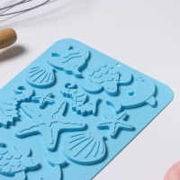Форма для кондитерских украшений Доляна &laquo;Морская история&raquo;, силикон, 23&times;16&times;0,5 см, 13 ячеек, цвет голубой