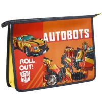 Папка для труда А4, на молнии, с эффектом металлика, Трансформеры Папка для труда А4, на молнии, с эффектом металлика, Трансформеры