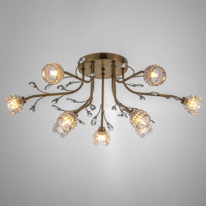 Люстра "Аурика" 9хG9 золото 60х60х30см BayerLux