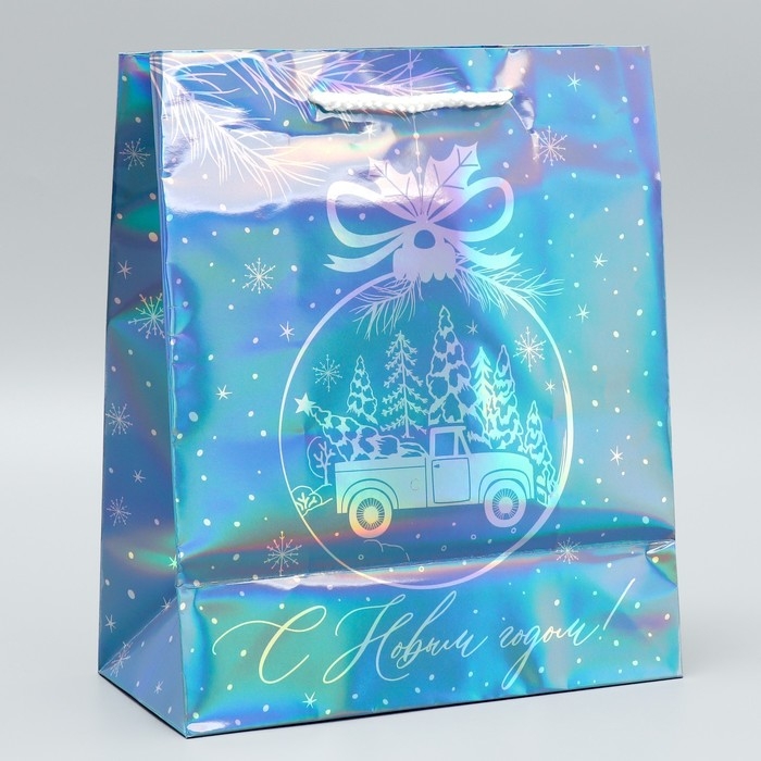Пакет голографический «Морозко», ML 23 х 27 х 11.5 см, Новый год Пакет голографический «Морозко», ML 23 х 27 х 11.5 см, Новый год