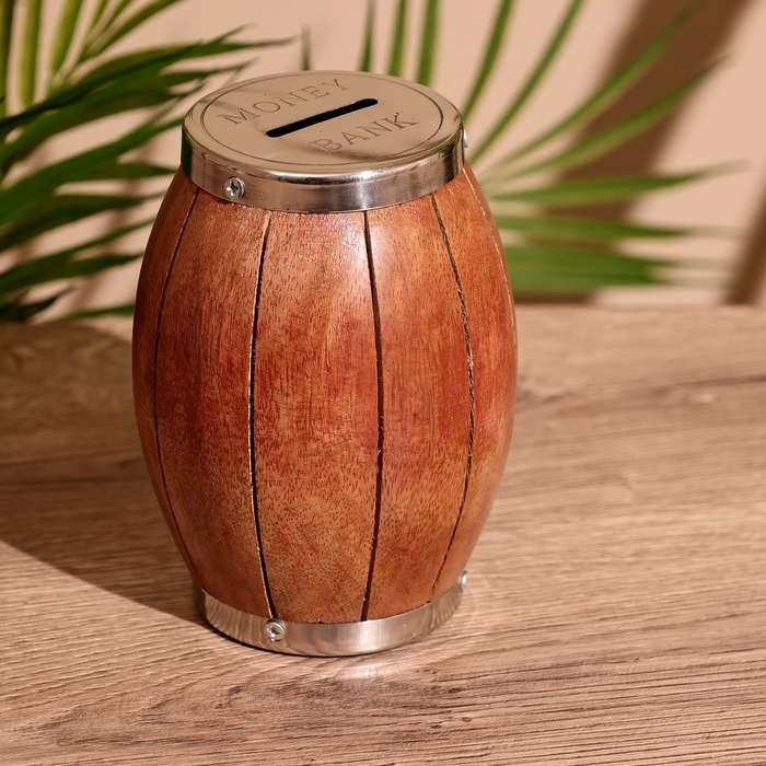 Копилка Копилка "Банк" 9х9х12 см, манговое дерево