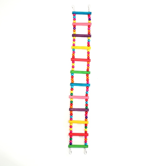 Игрушка для птиц Игрушка для птиц "Лесенка с бусинками", 12 ступеней