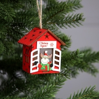 Ёлочная игрушка «Дом с оленем», от батареек, свечение тёплое белое Ёлочная игрушка «Дом с оленем», от батареек, свечение тёплое белое