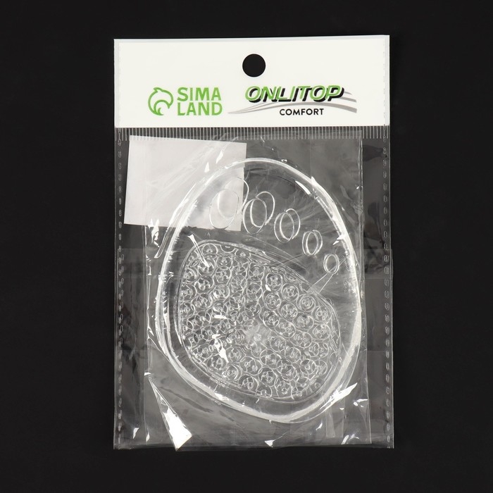 Полустельки для обуви, с протектором, силиконовые, 9 &times; 7 см, пара, цвет прозрачный