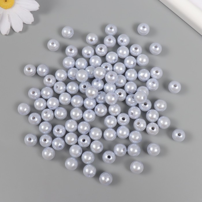 Набор бусин "Жемчуг" d 10 мм, 250 гр, светло-серый