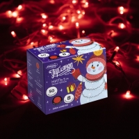 Гирлянда &laquo;Нить&raquo; 5 м, IP20, белая нить, 50 LED, свечение красное, 8 режимов, 220 В