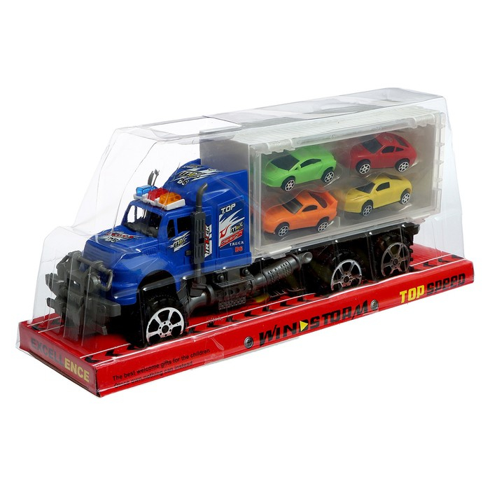 Грузовик инерционный «Автовоз», с 4 машинками, МИКС Грузовик инерционный «Автовоз», с 4 машинками, МИКС