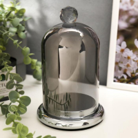 Подсвечник стекло на 1 свечу "Колба с кристаллом" серебристая дымка 20,6х12,5х12,5 см Подсвечник стекло на 1 свечу "Колба с кристаллом" серебристая дымка 20,6х12,5х12,5 см