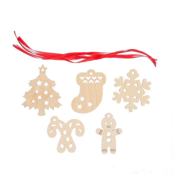 Набор для творчества &laquo;Роспись по дереву&raquo; 5 шт., с ленточкой