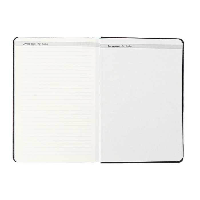 Ежедневник недатированный ESCALADA А5, 160 листов, твердая обложка, искуственная кожа, блок, тиснение, блок 70г/м2, чёрный