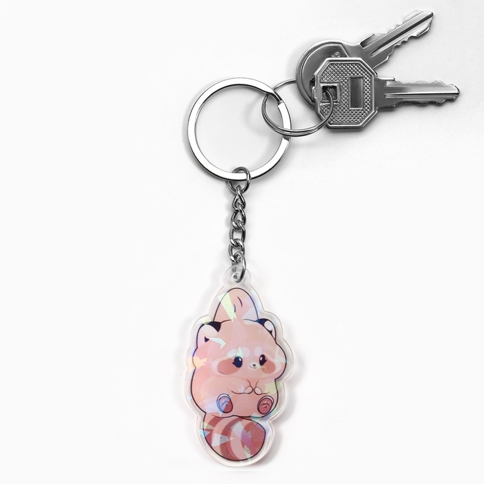 Брелок для ключей голографический «Красная панда», 2.9 х 5.2 см Брелок для ключей голографический «Красная панда», 2.9 х 5.2 см