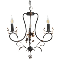 Люстра "Сандра" 3xE14 40Вт черно-золотой 51х51х52-110 см BayerLux Люстра "Сандра" 3xE14 40Вт черно-золотой 51х51х52-110 см BayerLux