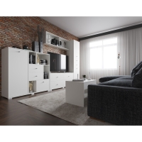 Тумба под ТВ 4 ящика Капелла, 1382х424х585, цвет белый Тумба под ТВ 4 ящика Капелла, 1382х424х585, цвет белый