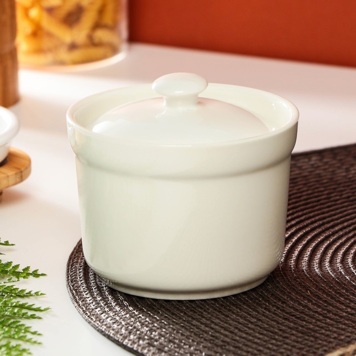 Сахарница керамическая &laquo;Сахар&raquo;, 250 мл, цвет белый