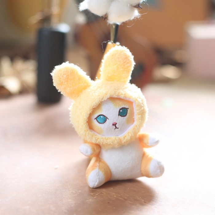 Мягкая игрушка &laquo;Котик&raquo;, в костюме зайки, на брелоке, 11 см, цвет МИКС