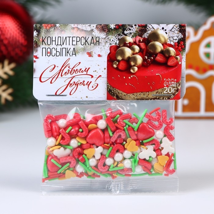 Новый год. Кондитерская посыпка "Имбирный пряник", 20 г