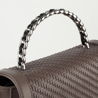 Ручка для сумки, металлическая, с винтами для крепления, 12,8 &times; 6,5 см, цвет серебряный/чёрный