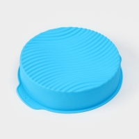 Форма для выпечки с ручками Доляна &laquo;Круг&raquo;, силикон, 27&times;24&times;6 см, внутренний диаметр 22 см, цвет МИКС