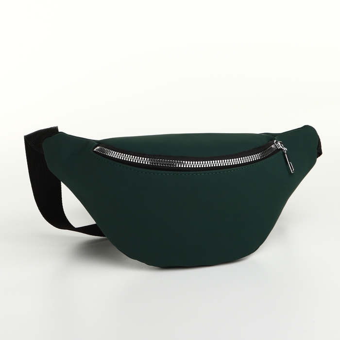 Сумка поясная на молнии, цвет зелёный Сумка поясная на молнии, цвет зелёный
