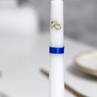 Набор свечей свадебных "Совет да любовь с розой"синий:родительские 1,8х15см,очаг 5х9,5см Набор свечей свадебных "Совет да любовь с розой"синий:родительские 1,8х15см,очаг 5х9,5см