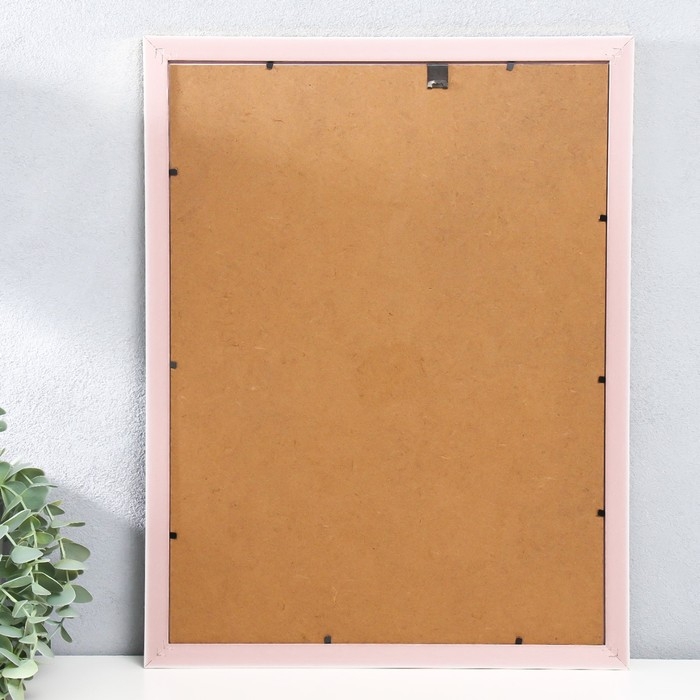 Фоторамка пластик 30х40 см "Мелкая сетка" белая с двойной золотой обводкой 43,5х33,5 см