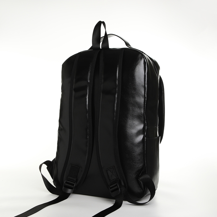 Рюкзак школьный на молнии, цвет чёрный