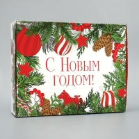 Коробка подарочная новогодняя складная &laquo;Новогодние игрушки&raquo;, 31 х 24.5 х 9 см, Новый год