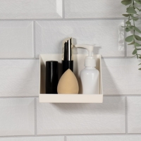 Органайзер для хранения &laquo;BASIC&raquo;, навесной, 1 секция, с клеевой основой, 8,5 &times; 8 &times; 11,5 см, цвет белый