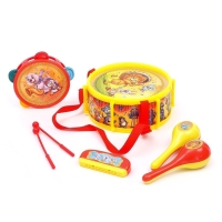Набор музыкальных инструментов &laquo;Мульт Бэнд-2&raquo;, 7 предметов: барабан, бубен, 2 маракаса, губная гармошка, 2 палочки, цвета МИКС