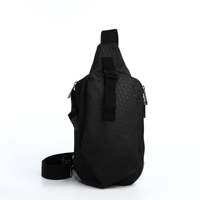 Сумка-слинг молодёжная из текстиля, цвет чёрный Сумка-слинг молодёжная из текстиля, цвет чёрный