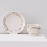 Сервиз фарфоровый чайный Доляна «Мрамор», 12 предметов: 6 чашек 280 мл, 6 блюдец d=15 см, цвет серый Сервиз фарфоровый чайный Доляна «Мрамор», 12 предметов: 6 чашек 280 мл, 6 блюдец d=15 см, цвет серый