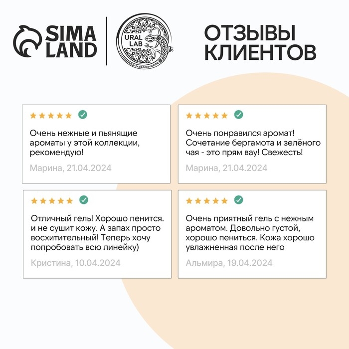 Гель для душа с экстрактом персика и пантенолом, 300 мл, аромат нектарина и ванили, BOTANIC CARE by URAL LAB