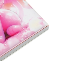 Записная книжка подарочная на гребне 80л,линия, цветной блок,обложка ПВХ 3D Кошка(17,6х13,5см)   105