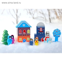 Конструктор деревянный &laquo;Цветной городок Новогодний&raquo;